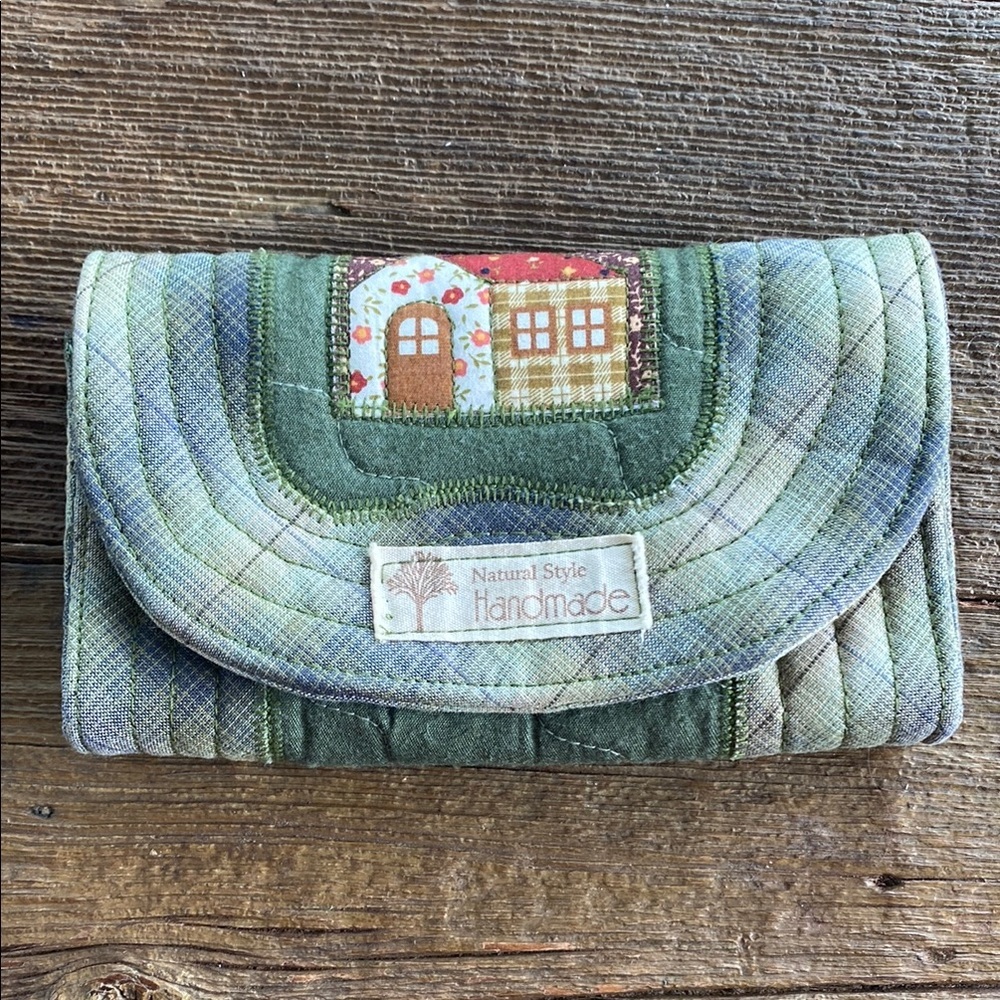 Handmade quilted cottagecore accordion wallet. Soft shabby chic boho cabincore